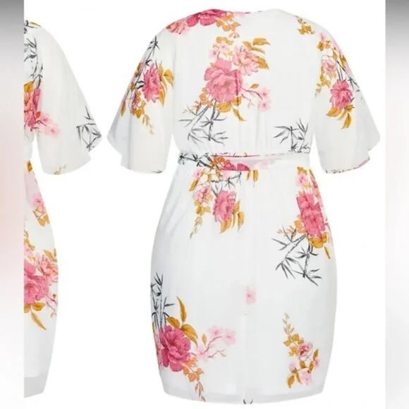 City Chic Wrap Dress Beloved Ivory floral boho size S / 16 new! - Picture 8 of 10